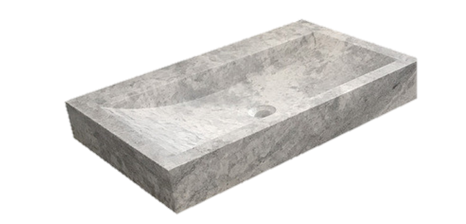Vasque en pierre naturelle travertin grise